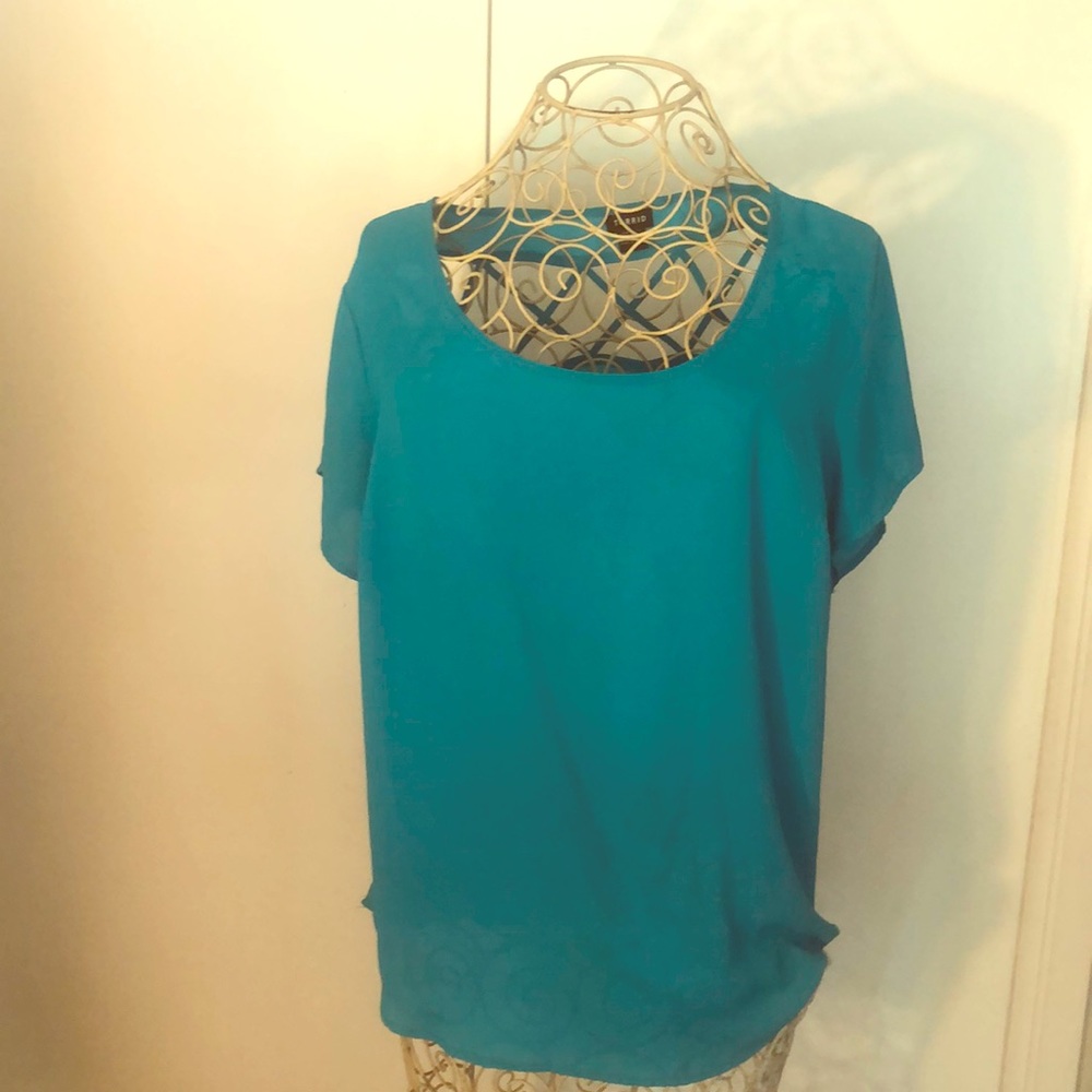 Turquoise blouse back detail
